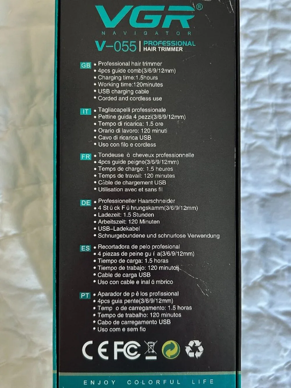 Men’s Cordless Trimmer in Black with Teal Accents